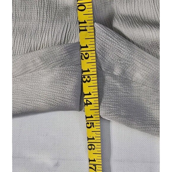 NWT Halston Crinkle Textured Ankle Pants Silver Gray L Stretch Waist | $89 MSRP - Picture 8 of 11